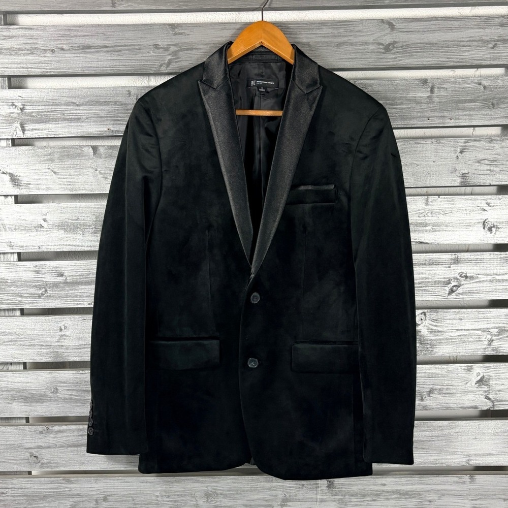 INC International Concepts Mens Black Velvet Slim Fit Blazer Tuxedo Jacket Small